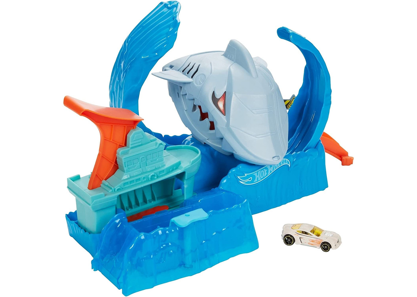 Трек Хот Вилс Измени Цвет Голодная Акула-Робот Hot Wheels City Color Changing Robot Shark Mattel GJL12