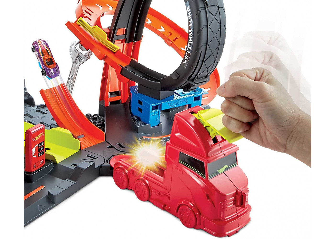Трек Хот Вилс Атака Токсичной Гориллы на Заправку Hot Wheels Toxic Gorilla Slam Gas Station Mattel HBY95