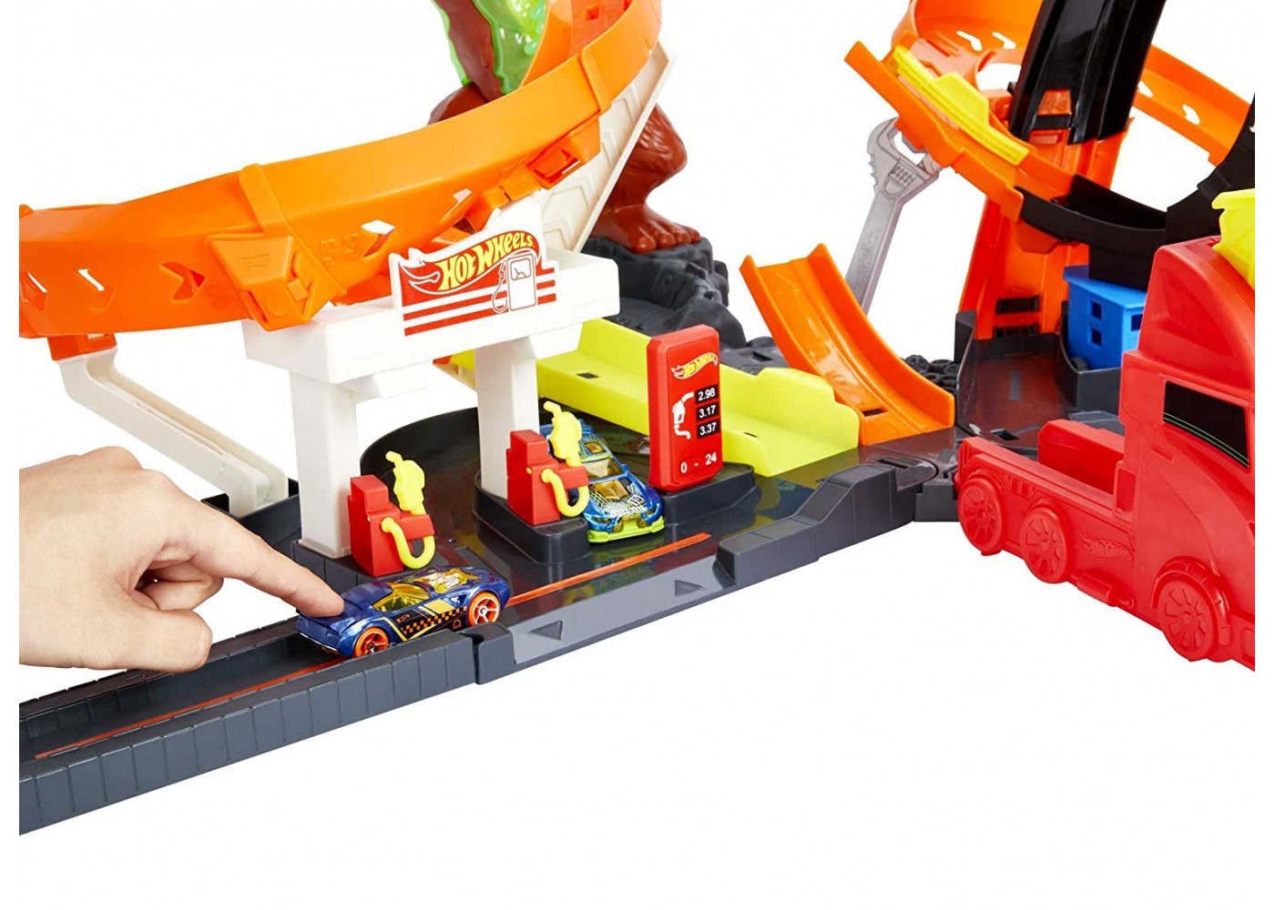 Трек Хот Вилс Атака Токсичной Гориллы на Заправку Hot Wheels Toxic Gorilla Slam Gas Station Mattel HBY95