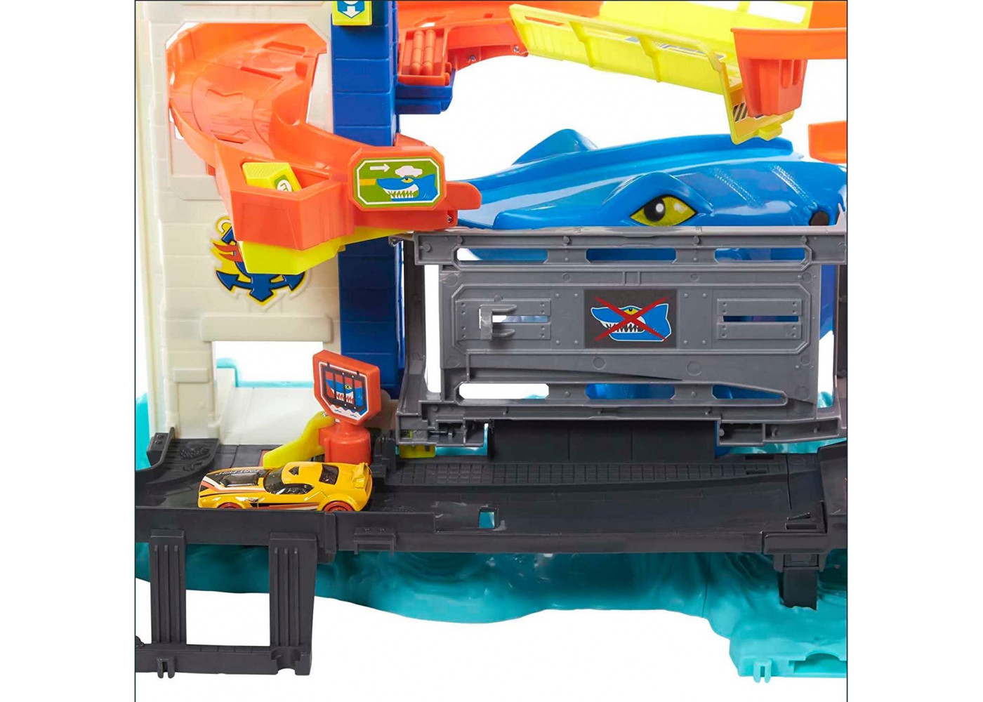 Трек Хот Вилс Сити Побег от Акулы Hot Wheels City Shark Escape Mattel HMF86