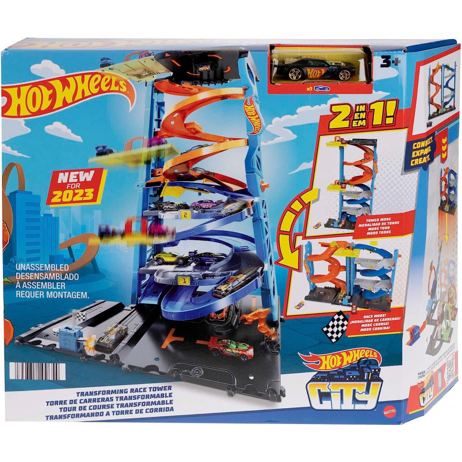 Трек Хот Вілс Гоночна вежа трансформер Hot Wheels City Transforming Race Tower Mattel HKX43
