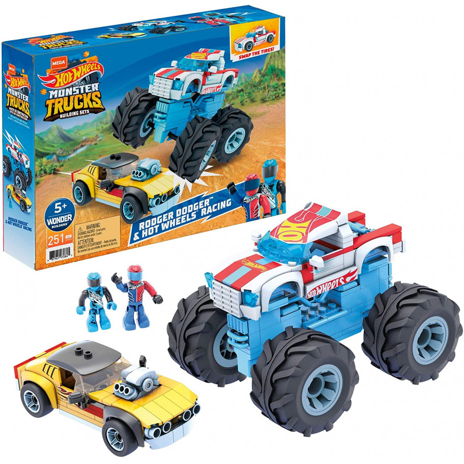 Набір Машинок Хот Вілс Конструктор Монстр Трак Hot Wheels Mega Construx  Monster Truck Mattel GYG22