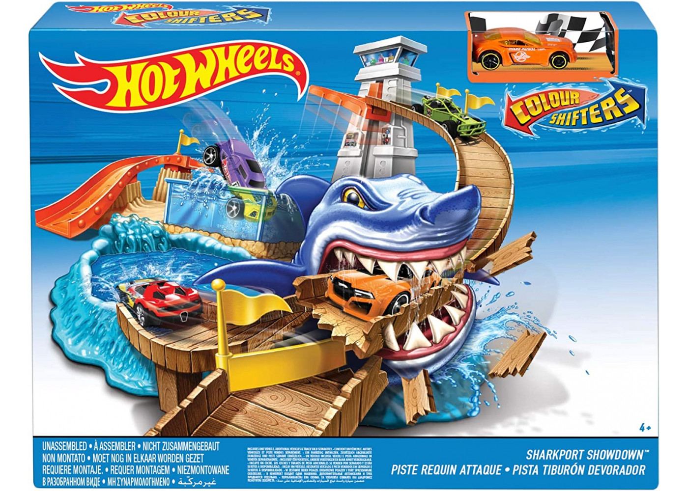 Трек Хот Вилс Измени Цвет охота на Акулу Hot Wheels Color Shifters Sharkport Showdown Mattel BGK04