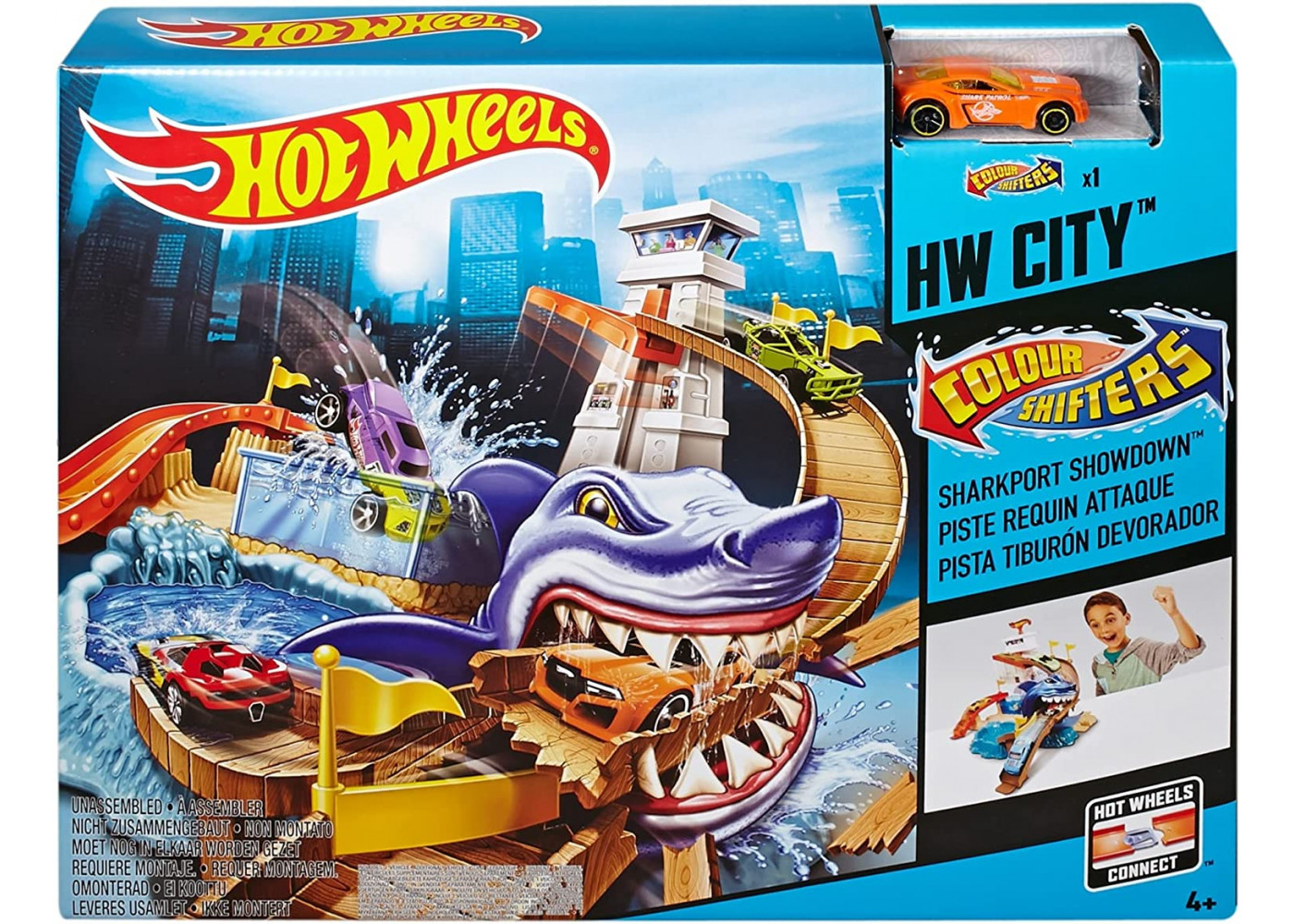 Трек Хот Вилс Измени Цвет охота на Акулу Hot Wheels Color Shifters Sharkport Showdown Mattel BGK04