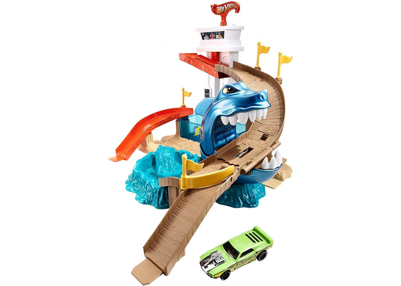 Трек Хот Вилс Измени Цвет охота на Акулу Hot Wheels Color Shifters Sharkport Showdown Mattel BGK04