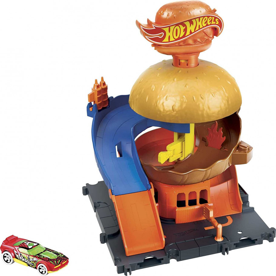 Трек Хот Вілс Сіти Автокафе Бургер Hot Wheels City Burger Drive-Thru Mattel HDR26