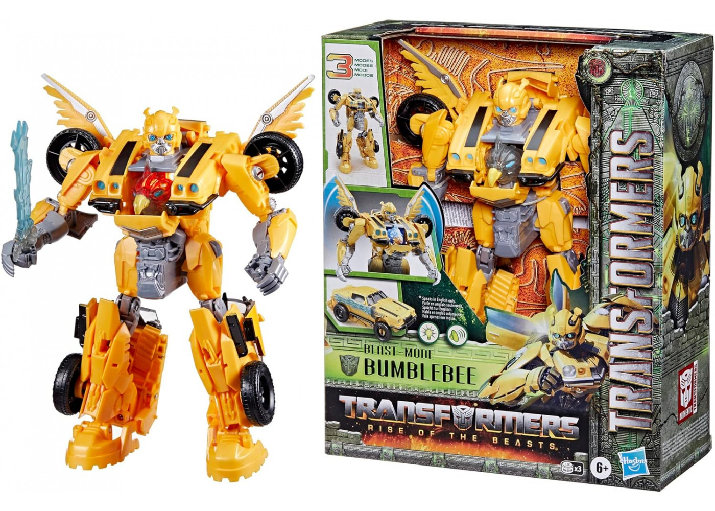 Трансформер Бамблби 25 см Огни и Звуки Transformers Rise of The Beasts Bumblebee Hasbro F4055