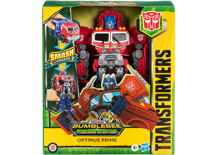 Transformers Bumblebee Cyberverse Adventures - Figura Optimus Prime Smash Changer, 22,5 Cm - Si Trasforma In 14 Passaggi