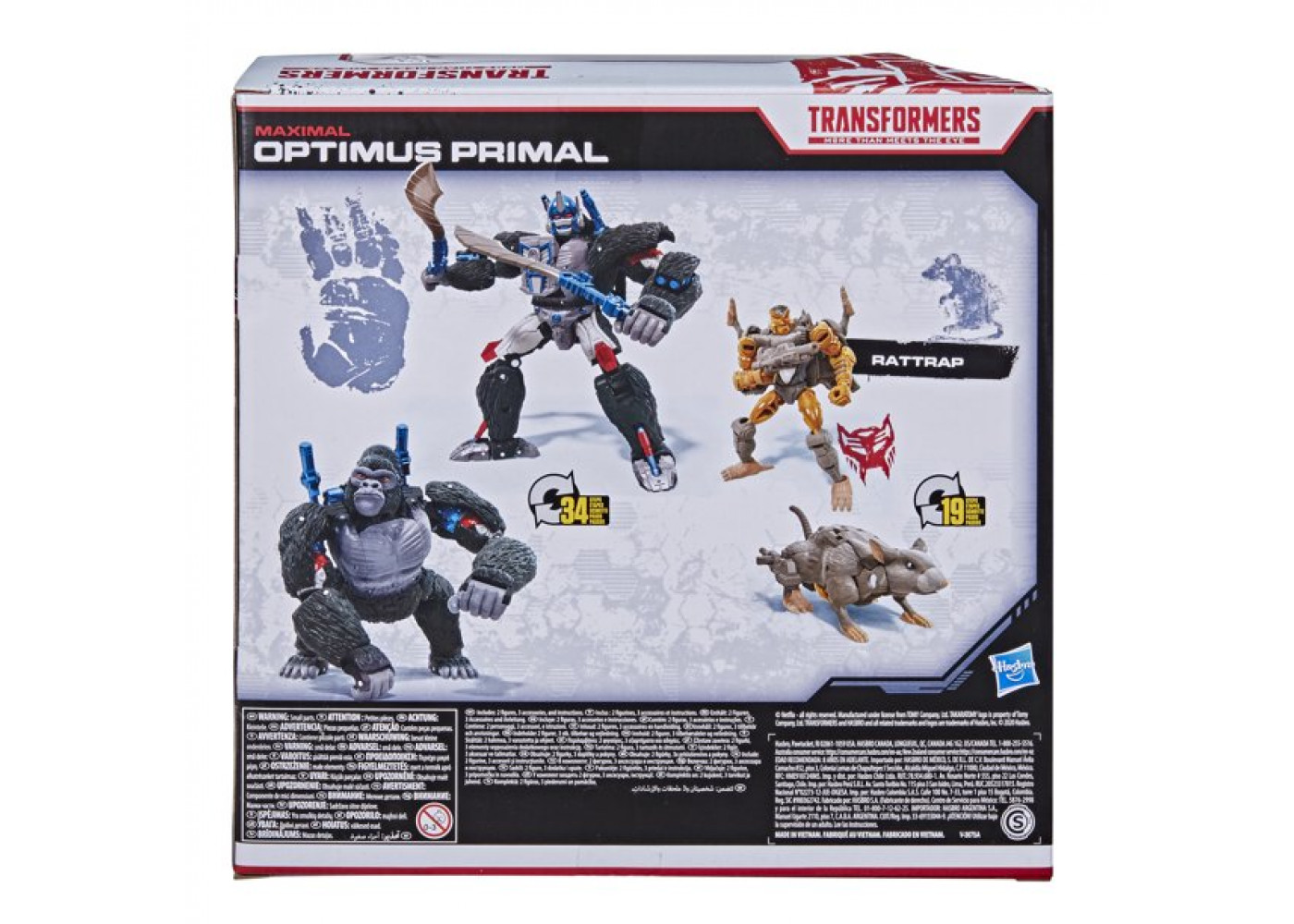 Трансформер Оптимус Праймал Конг и Крысолов Война за Кибертрон Transformers Optimus Primal and Rattrap Hasbro F0976