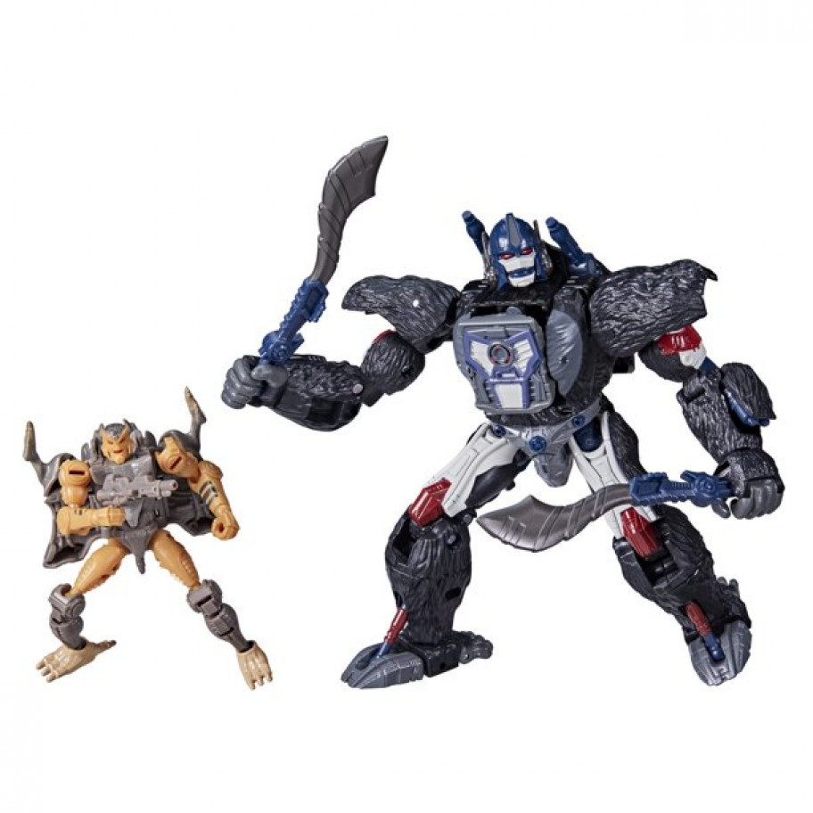 Трансформер Оптимус Праймал Конг и Крысолов Война за Кибертрон Transformers Optimus Primal and Rattrap Hasbro F0976