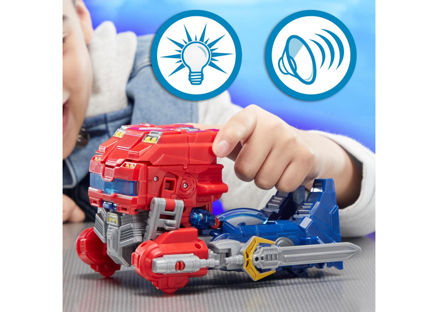 Трансформер Оптимус Прайм Переворот Потужності зі звуком та світлом Transformers Power Flip Optimus Prime Hasbro F9209