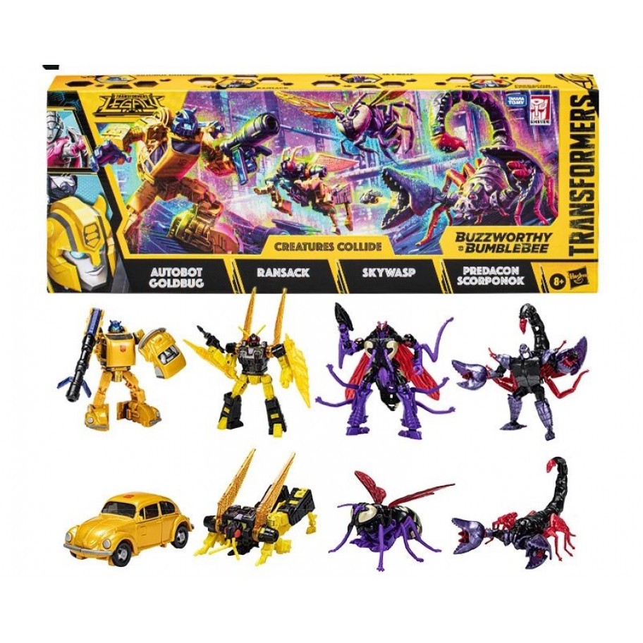 Трансформеры набор 4 шт Бамблби Transformers Buzzworthy Bumblebee Creatures Collide Hasbro F3933