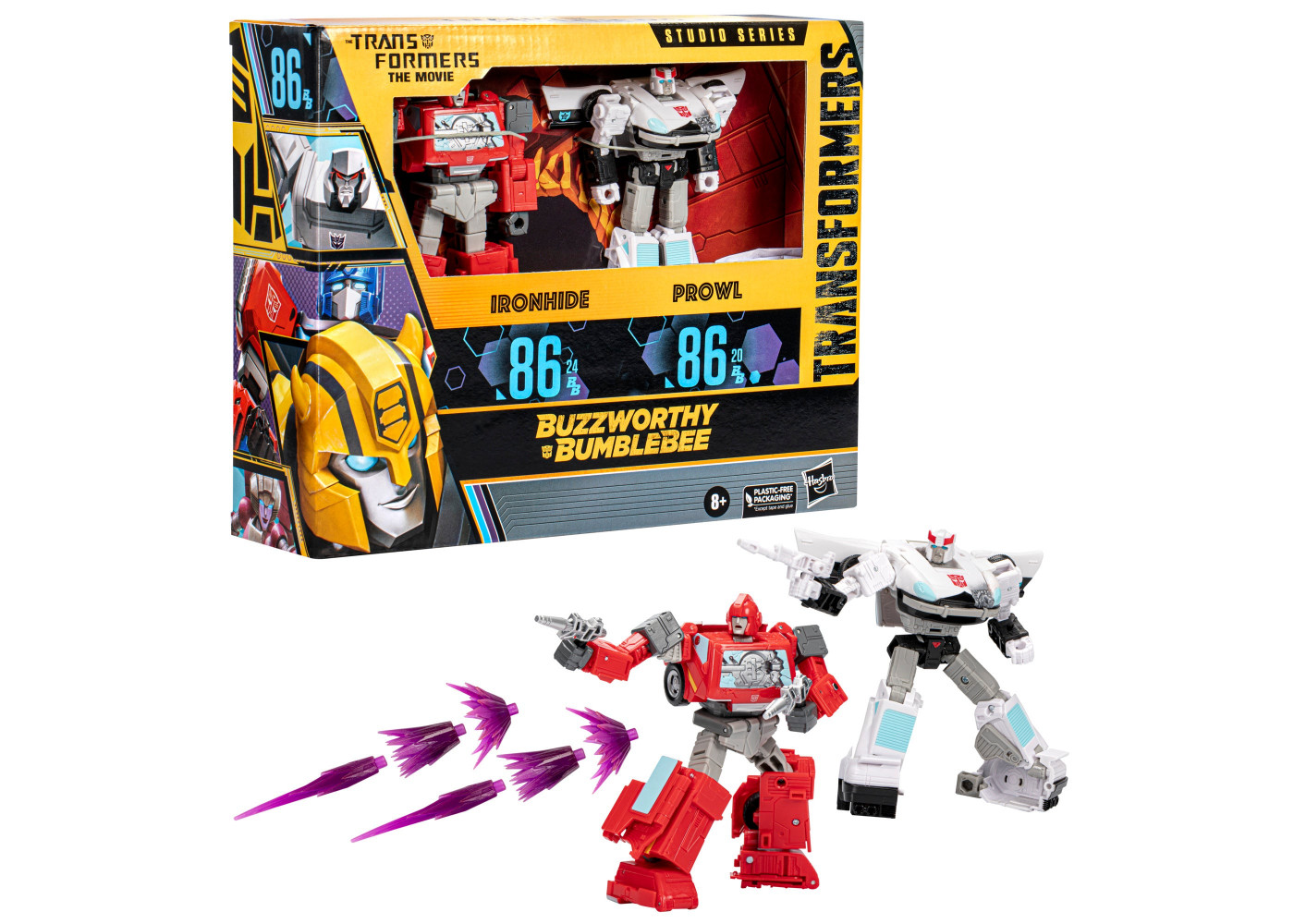 Трансформеры (повреждена коробка) набор 2 шт Transformers Buzzworthy Bumblebee Studio Series 86 Ironhide and Prowl Hasbro F7129