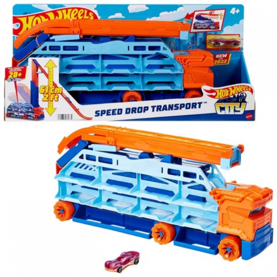 Трек Хот Вілс Автовоз Супер Спуск Hot Wheels Speed ​​Drop Transport Mattel HDY92