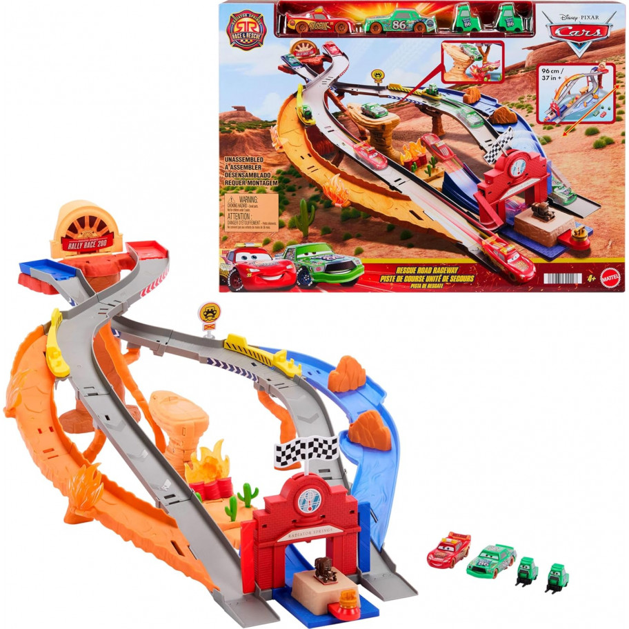 Трек Дісней Тачки Рятувальна Гоночна Траса Disney Pixar Cars Lightning Rescue Road Raceway Mattel JFL57