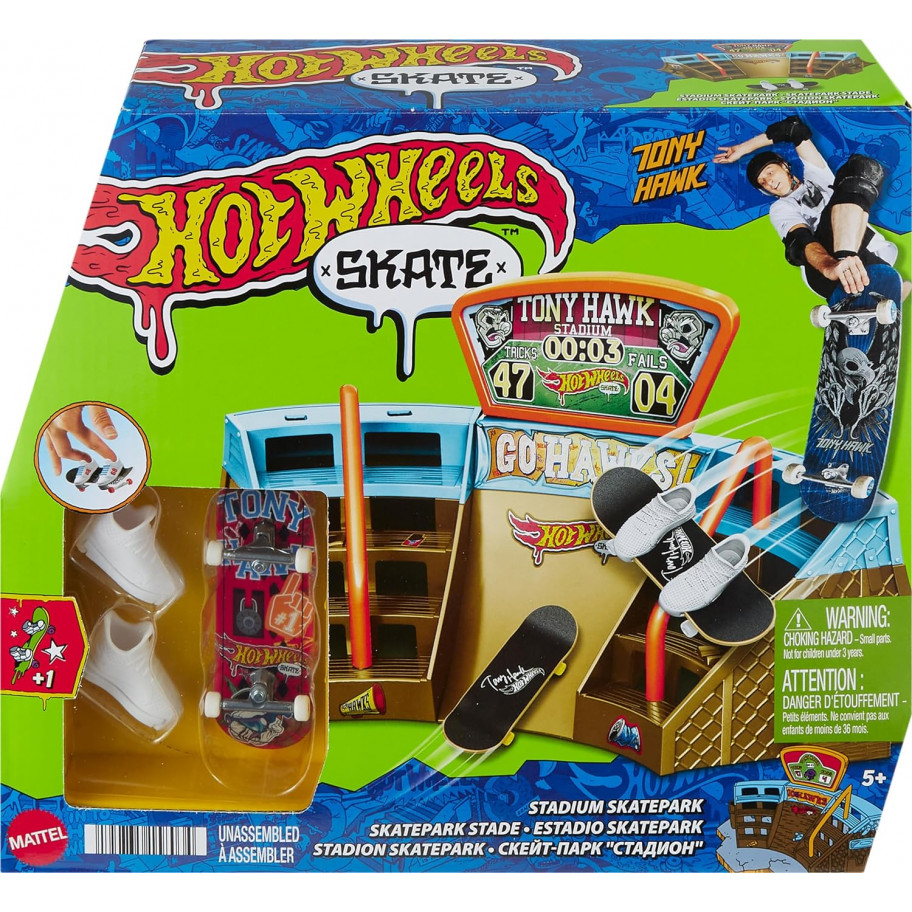 Набор Хот Вилс Скейт Арена Hot Wheels Stadium Skate Park Exclusive Fingerboard Mattel HPG34