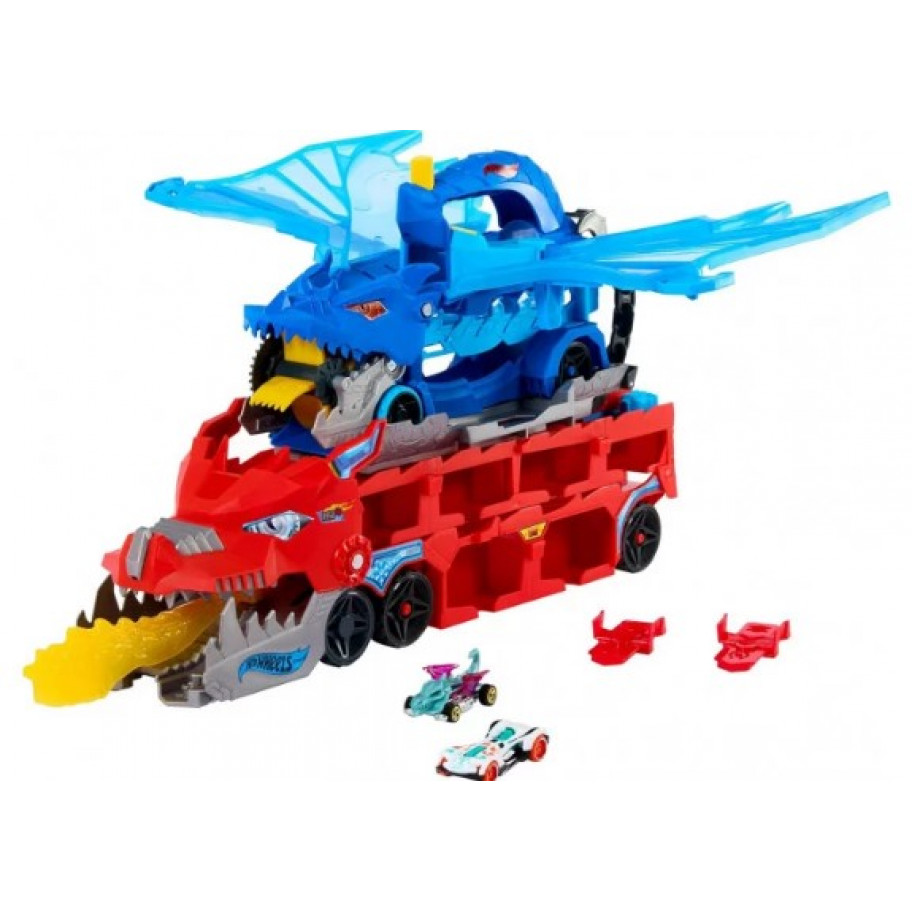 Транспортер Хот Вілс Сіті 2 Дракони (Уцінка) Hot Wheels Ultimate Dual Dragon Transporter Mattel BJBM72