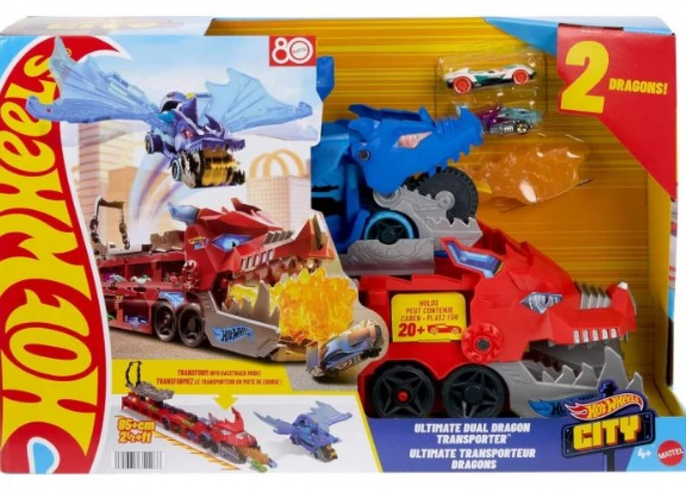 Транспортер Хот Вілс Сіті 2 Дракони (Уцінка) Hot Wheels Ultimate Dual Dragon Transporter Mattel BJBM72