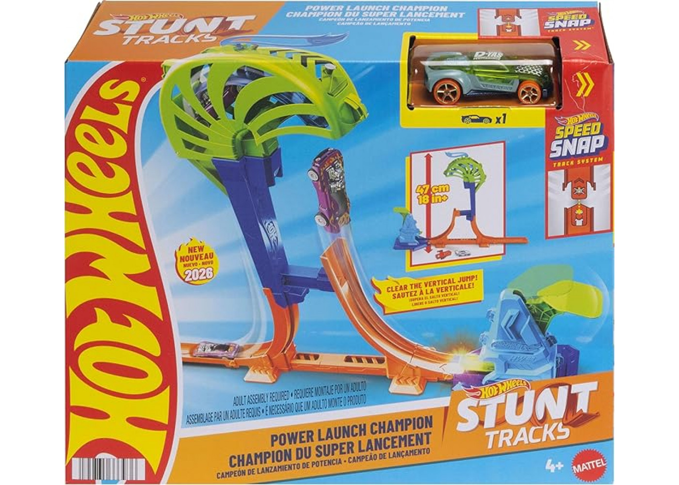 Трек Хот Вилс Чемпион Мощного Запуска Hot Wheels Stunt Track Power Launch Champion Mattel JHK75