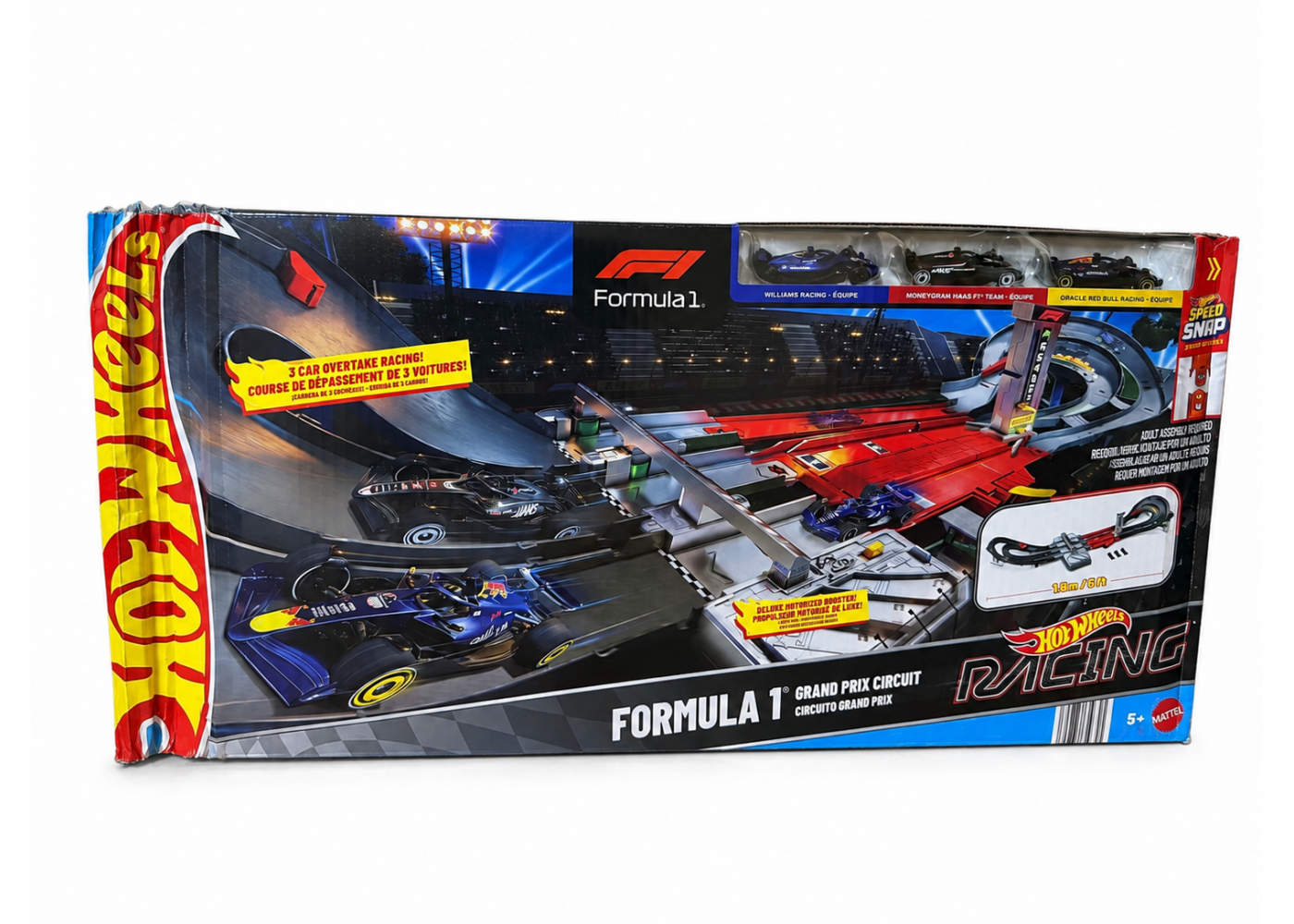 Трек Хот Вілс Формула 1 та 3 машинки (Уцінка) Hot Wheels Formula 1 Grand Prix Circuit Track Mattel BJDY16