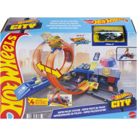 Трек Хот Вилс Суперполицейский участок с Машинкой 1:64 Hot Wheels Super Police Station Mattel JBM71