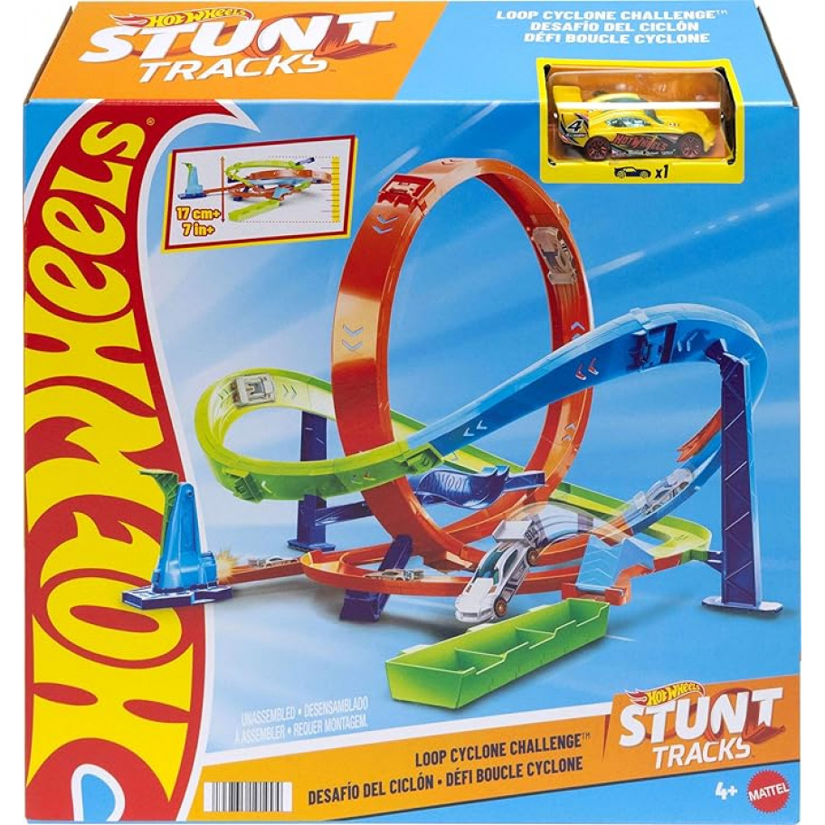 Трек Хот Вилс Испытание Гиперпетли Hot Wheels Action Loop Cyclone Challenge Track Mattel HXM94