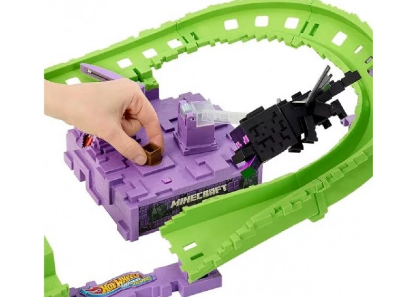 Трек Хот Вілс Майнкрафт Ендер Дракон проти Стіва Hot Wheels Minecraft Ender Dragon VS Steve Mattel BJFP34