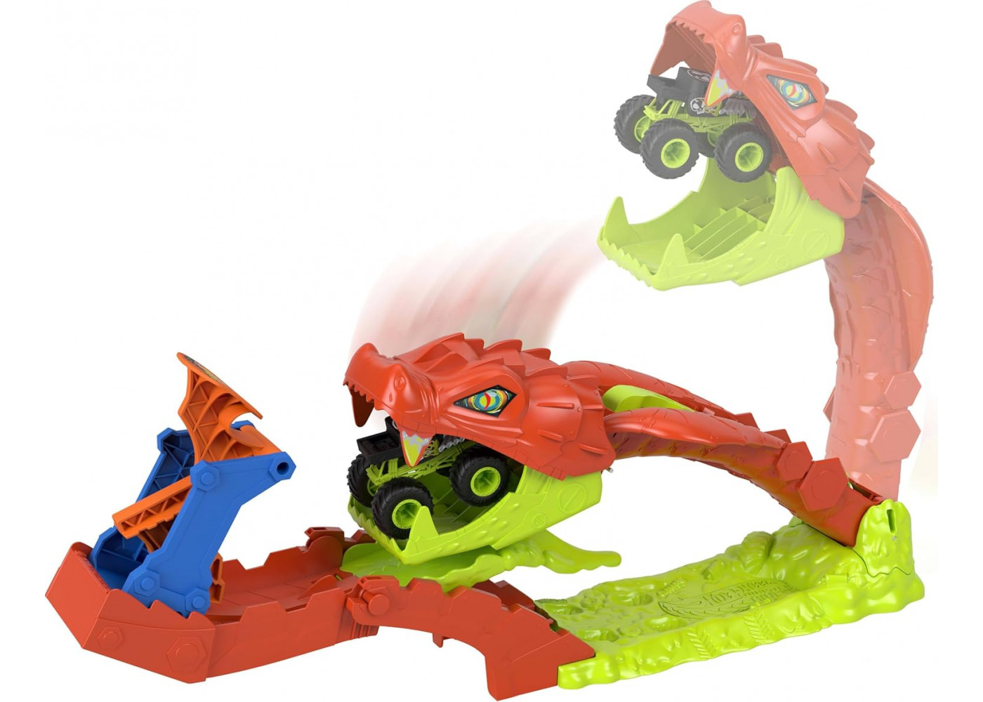 Трек Хот Вилс Удар Змеи с Монстер Траком Bone Shaker 1:64 Hot Wheels Snake Slam Takedown Mattel JJN44