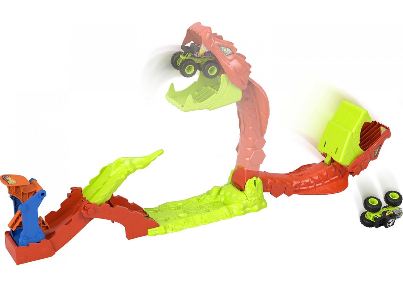 Трек Хот Вилс Удар Змеи с Монстер Траком Bone Shaker 1:64 Hot Wheels Snake Slam Takedown Mattel JJN44
