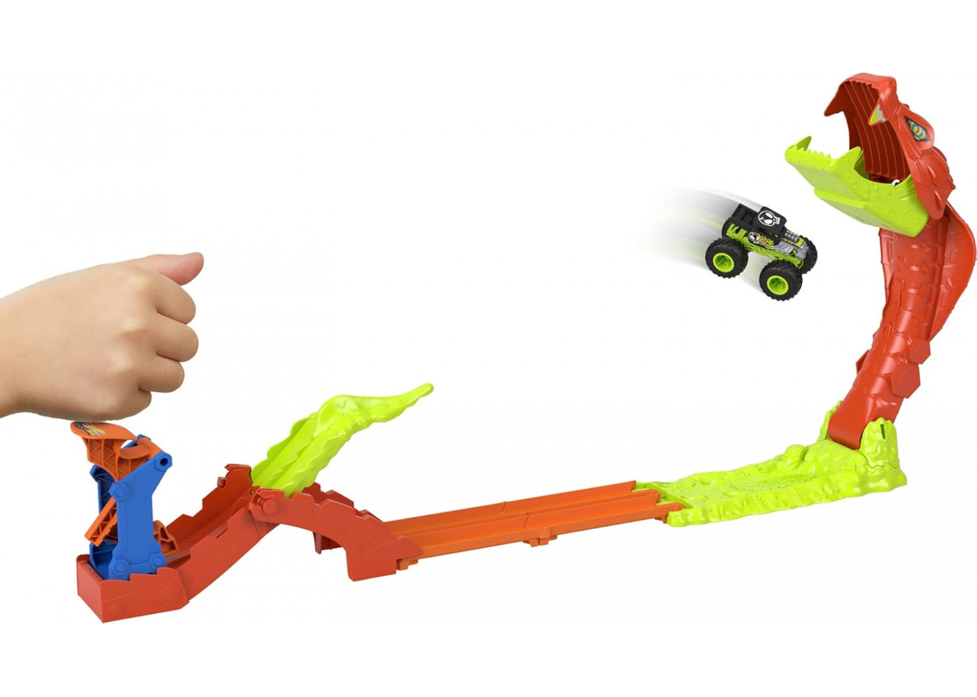 Трек Хот Вилс Удар Змеи с Монстер Траком Bone Shaker 1:64 Hot Wheels Snake Slam Takedown Mattel JJN44