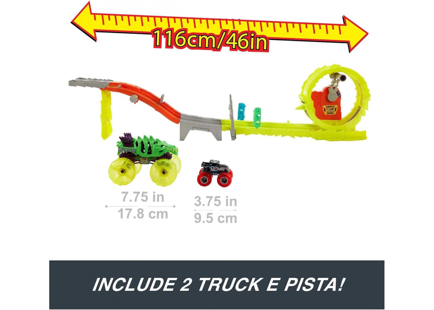 Трек Хот Вілс Монстр Трак Заряджай і Переслідуй Hot Wheels Monster Trucks Power Smashers Mattel HYT07