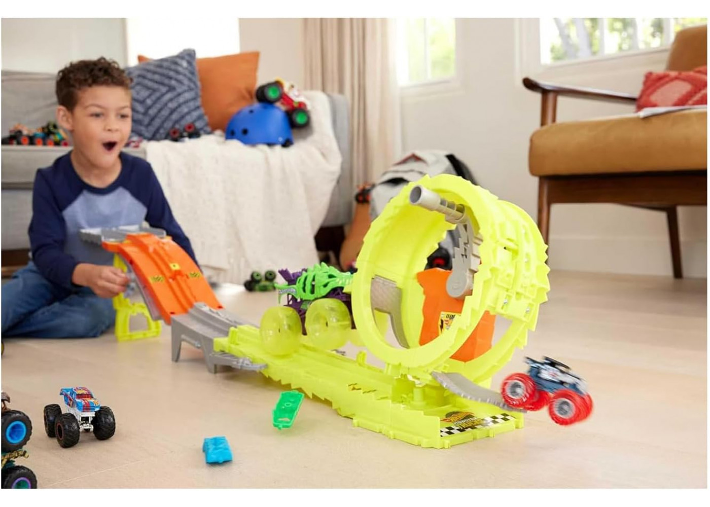 Трек Хот Вілс Монстр Трак Заряджай і Переслідуй Hot Wheels Monster Trucks Power Smashers Mattel HYT07