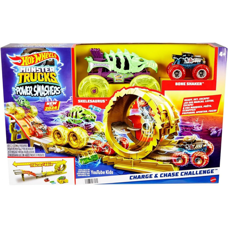 Трек Хот Вілс Монстр Трак Заряджай і Переслідуй Hot Wheels Monster Trucks Power Smashers Mattel HYT07