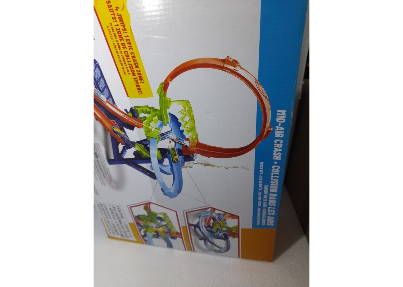 Трек Хот Вілс Моторизований (Уцінка) Повітряне Зіткнення Hot Wheels Mid Air Multi Crash Mattel BJFD12