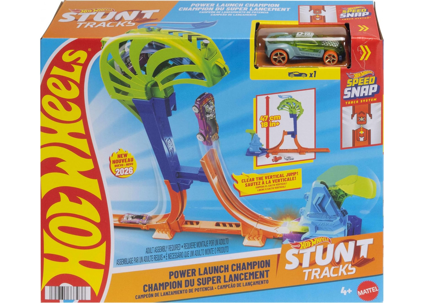 Трек Хот Вилс Чемпион по Мощному Запуску Hot Wheels Stunt Track Power Launch Champion Mattel JHK75