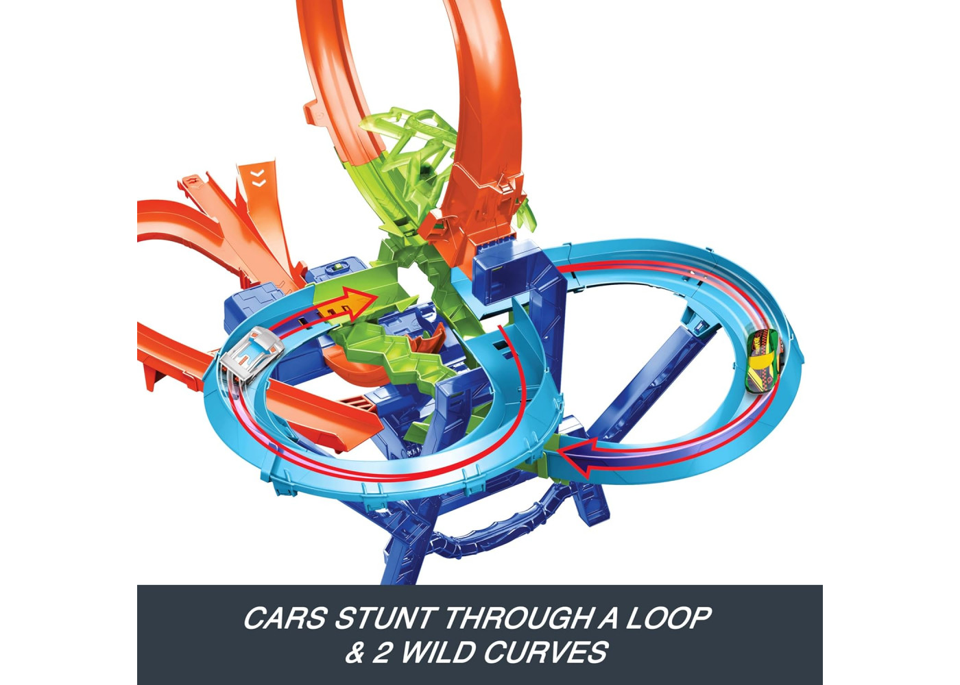 Трек Хот Вилс Моторизированный Воздушное Столкновение Hot Wheels Mid Air Multi Crash Mattel JKJ78