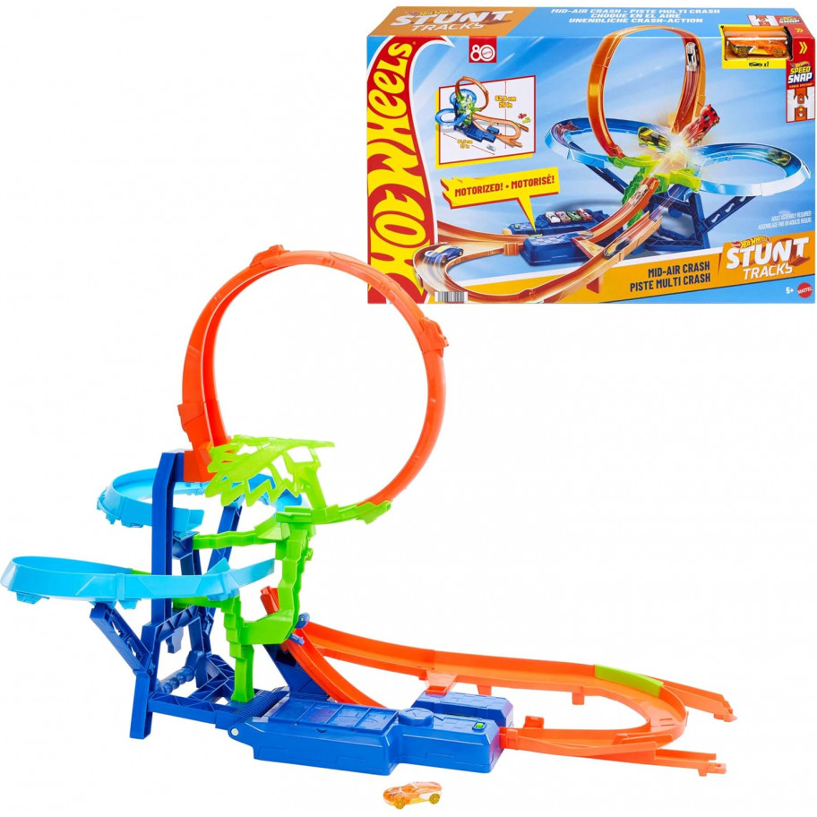 Трек Хот Вілс Моторизований Повітряне Зіткнення Hot Wheels Mid Air Multi Crash Mattel JKJ78