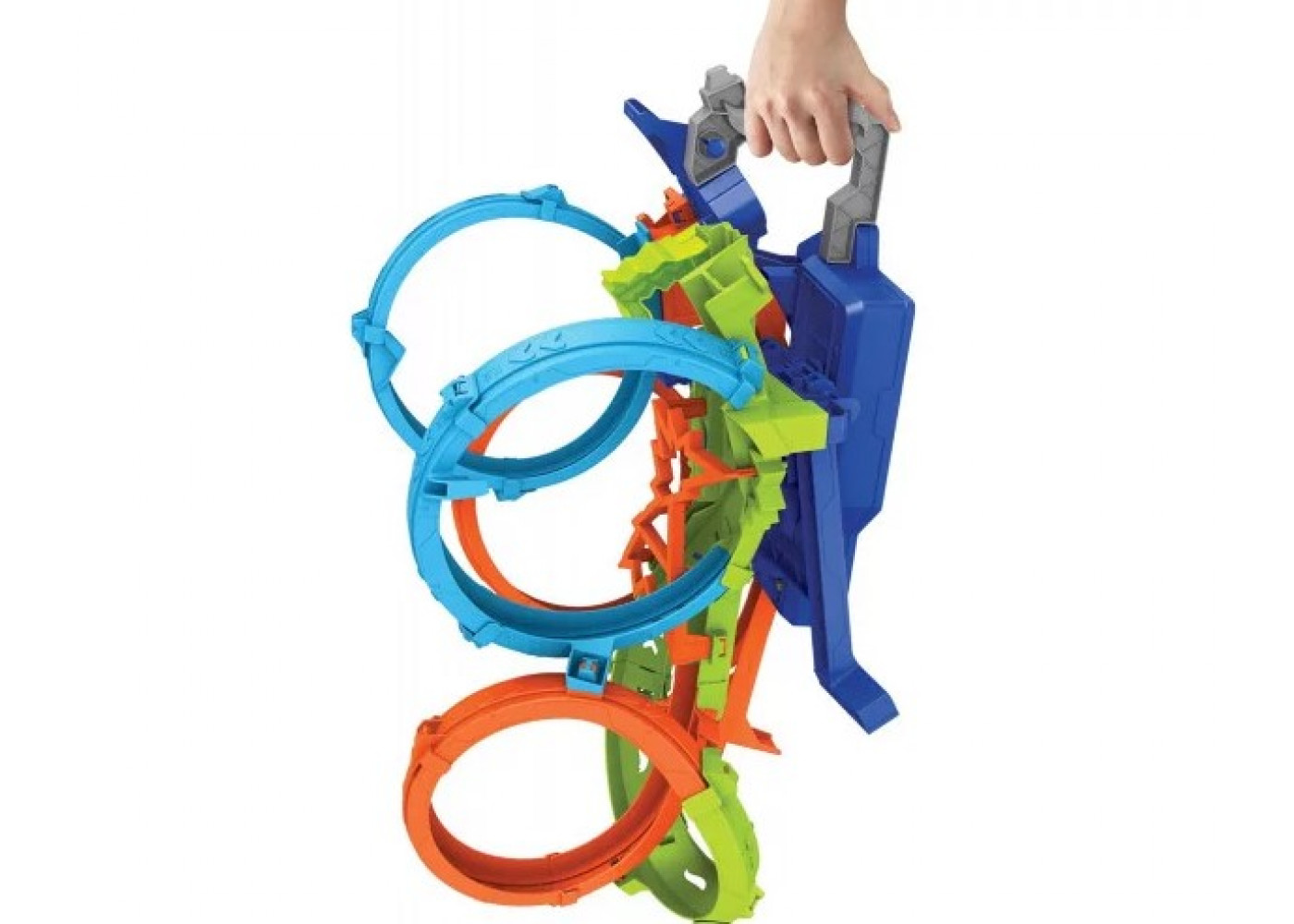 Трек Хот Вілс Божевільні Віражі та Петлі Hot Wheels Track with 4 Loops Crash Zone Booster Mattel HXT06-02