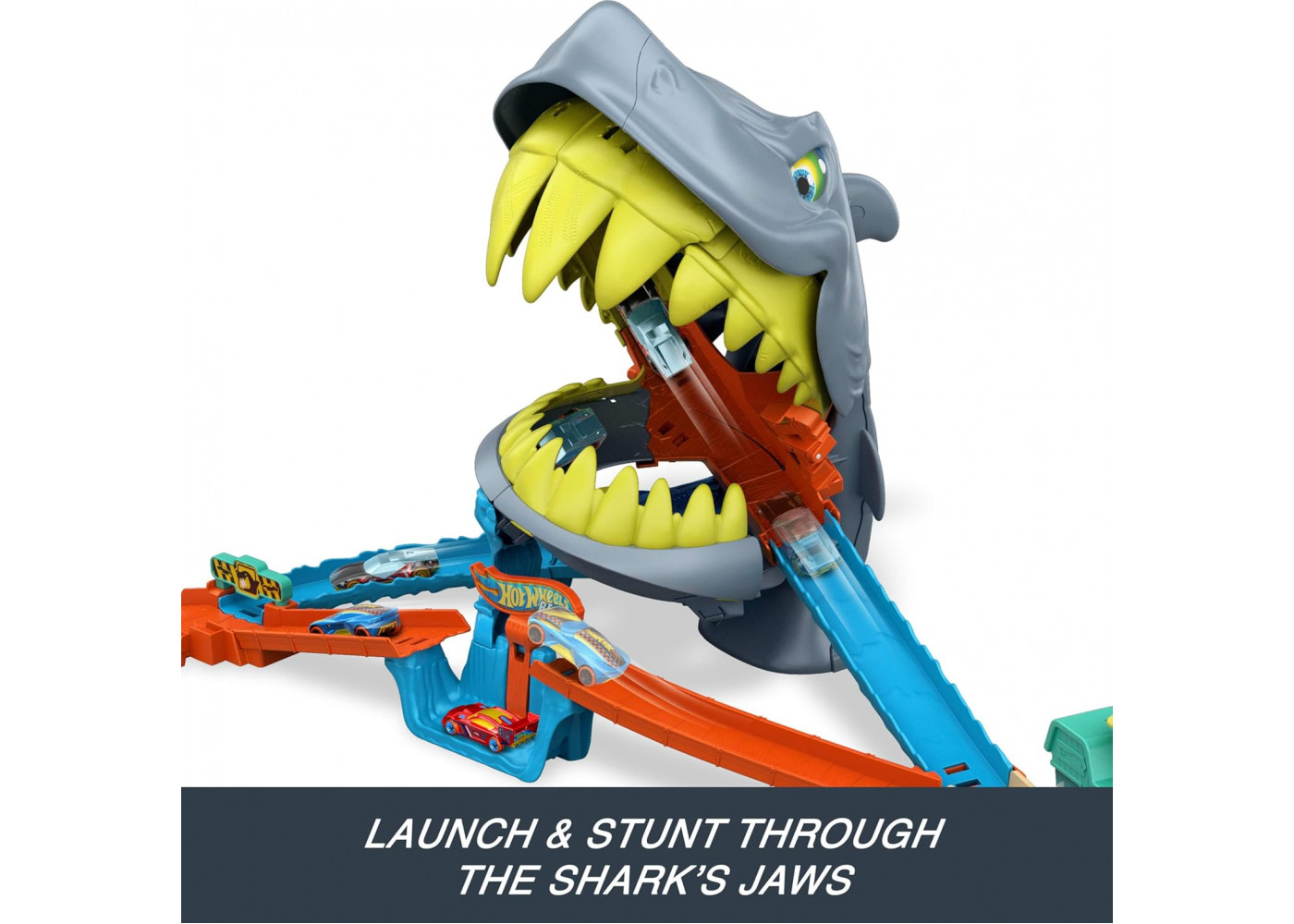 Трек Хот Вилс Пляжная Атака Акулы Hot Wheels City Shark Chomp Beach Mattel JHL96