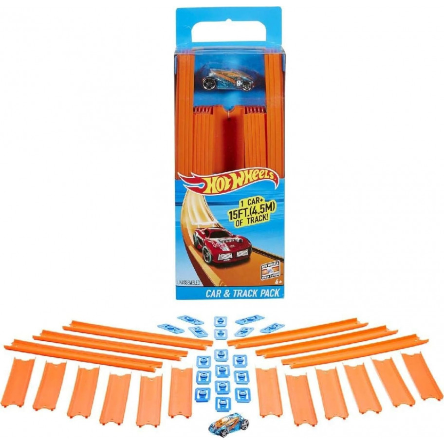 Трек Хот Вілс Подовжувачі 37 деталей Hot Wheels Track Builder Unlimited Straight Track Mattel BHT77