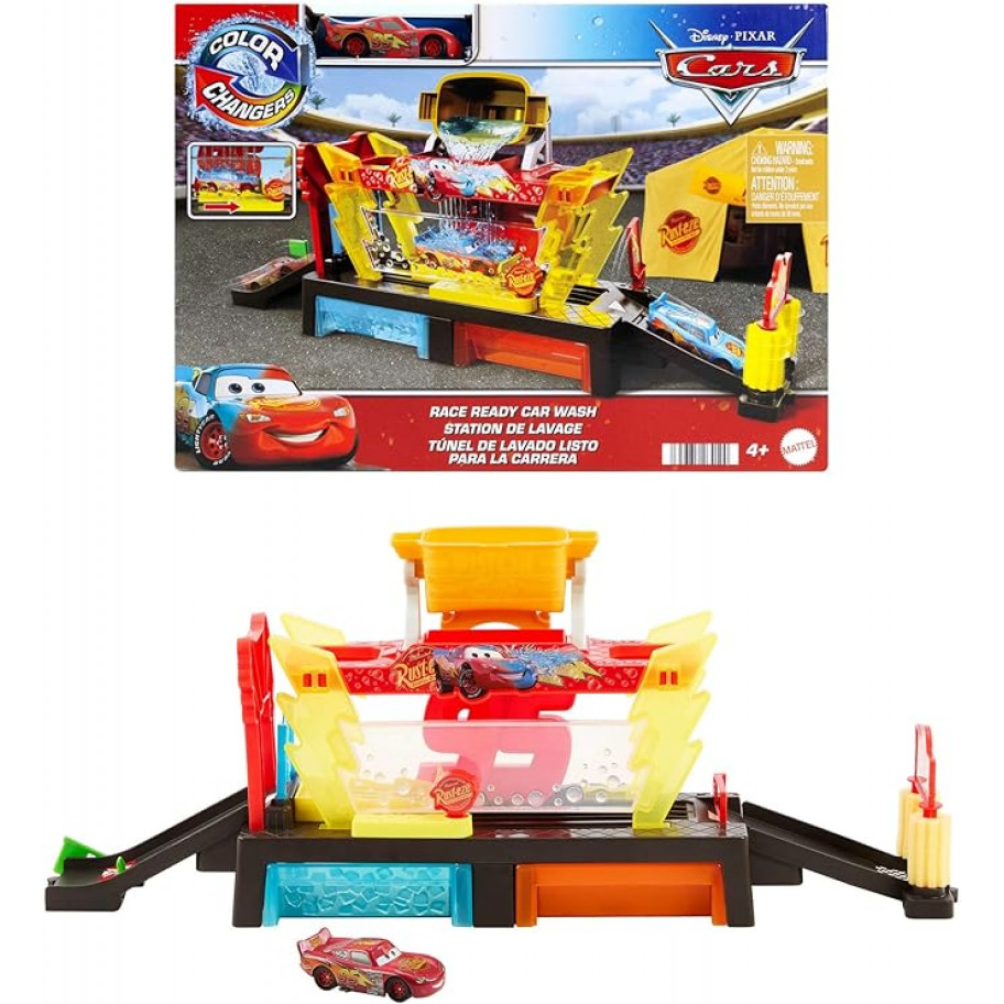 Трек Тачки Автомийка Блискавка МакКвін Зміна кольору Cars Race Ready Car Wash Mattel JBM70