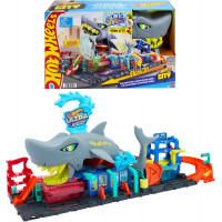 Трек Хот Вилс (Уценка) Измени Цвет Акула Hot Wheels City Color Changing Ultra Shark Car Wash Mattel BHTN82