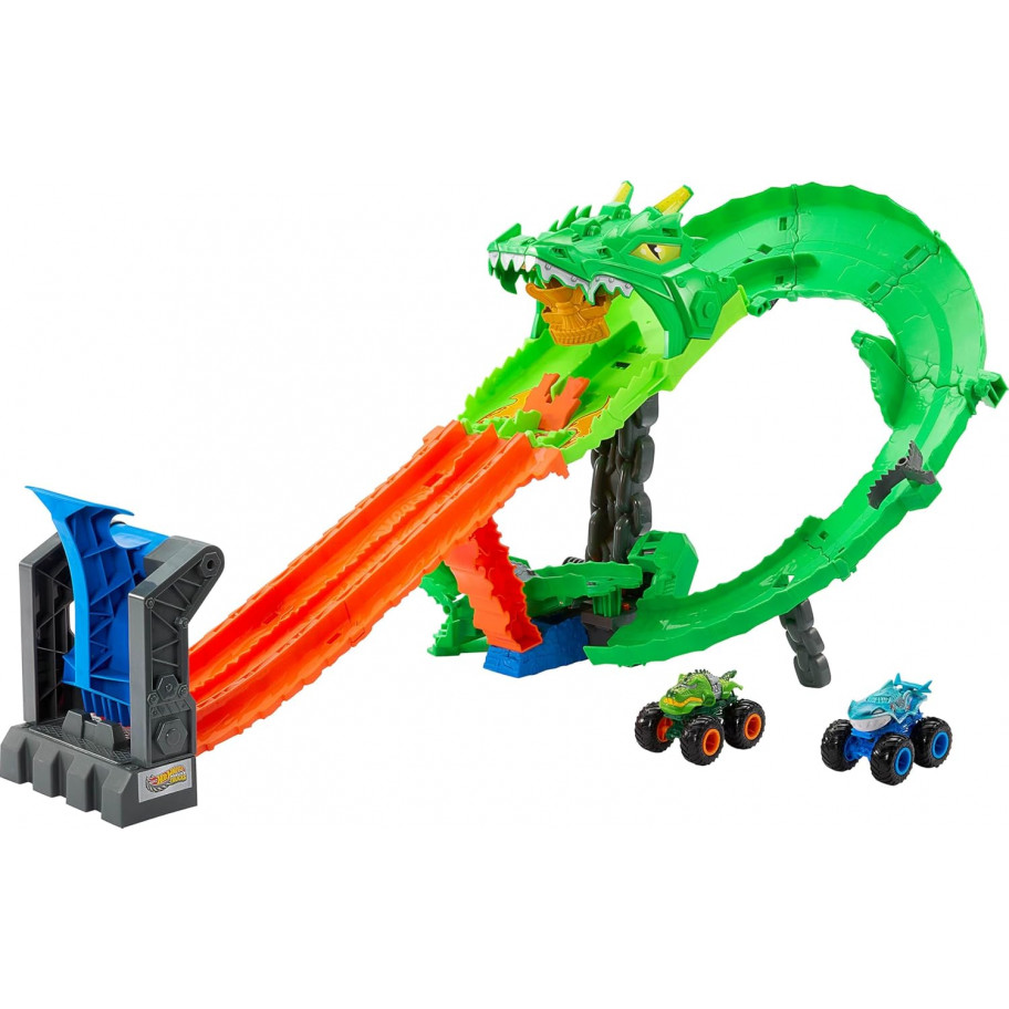 Трек Хот Вілс Монстер Траки Дракони проти Динозаврів Hot Wheels Dragon Destruction Mattel JGB06