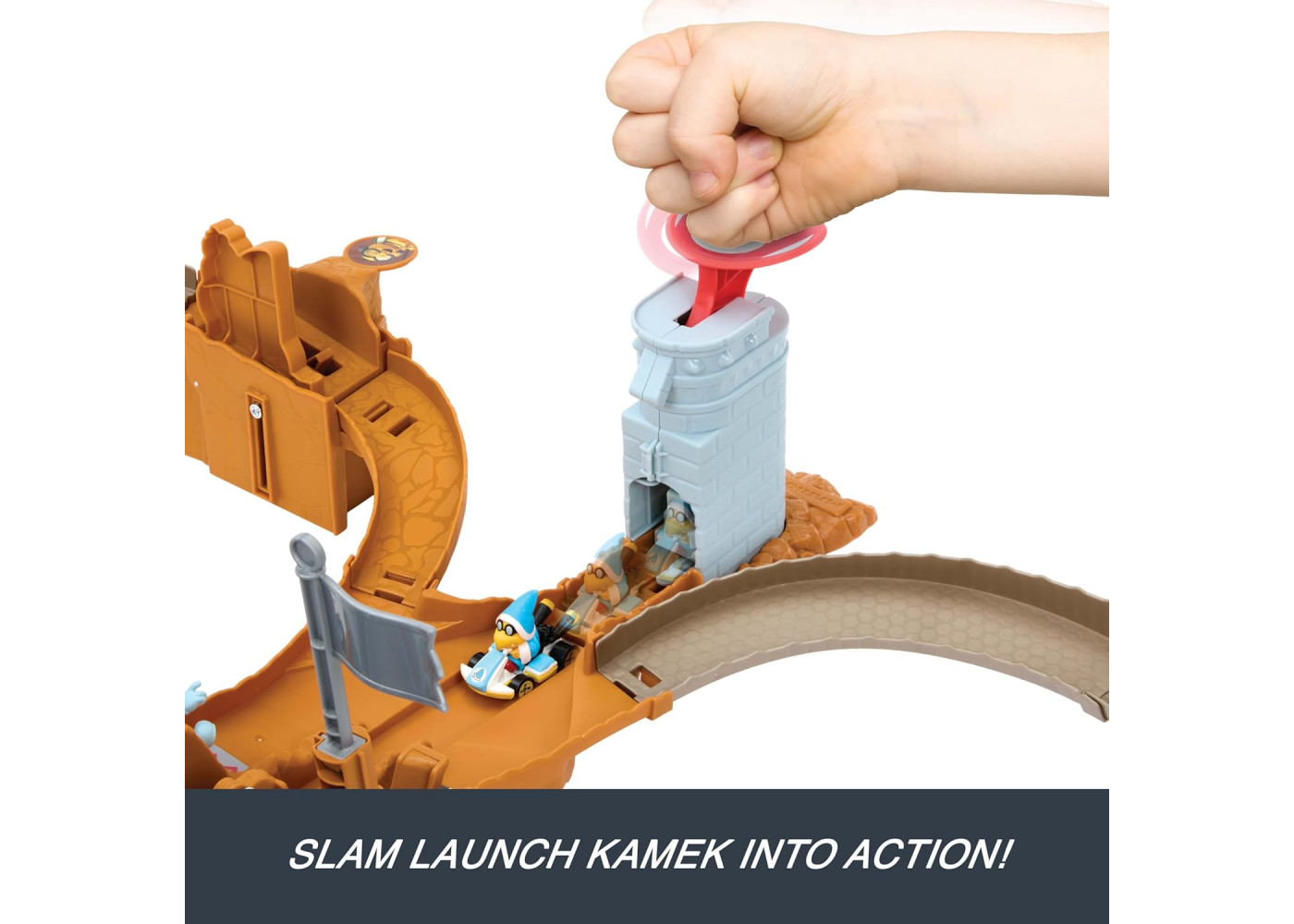 Трек Хот Вилс Марио Карт Замок Боузера с Камека 1:64 Hot Wheels City Mario Kart Bowsers Castle Mattel JHD24