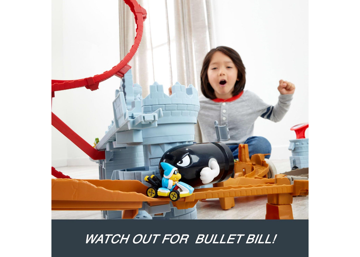 Трек Хот Вилс Марио Карт Замок Боузера с Камека 1:64 Hot Wheels City Mario Kart Bowsers Castle Mattel JHD24