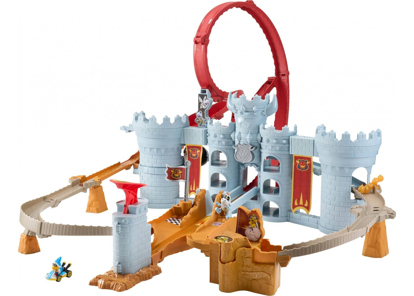 Трек Хот Вилс Марио Карт Замок Боузера с Камека 1:64 Hot Wheels City Mario Kart Bowsers Castle Mattel JHD24