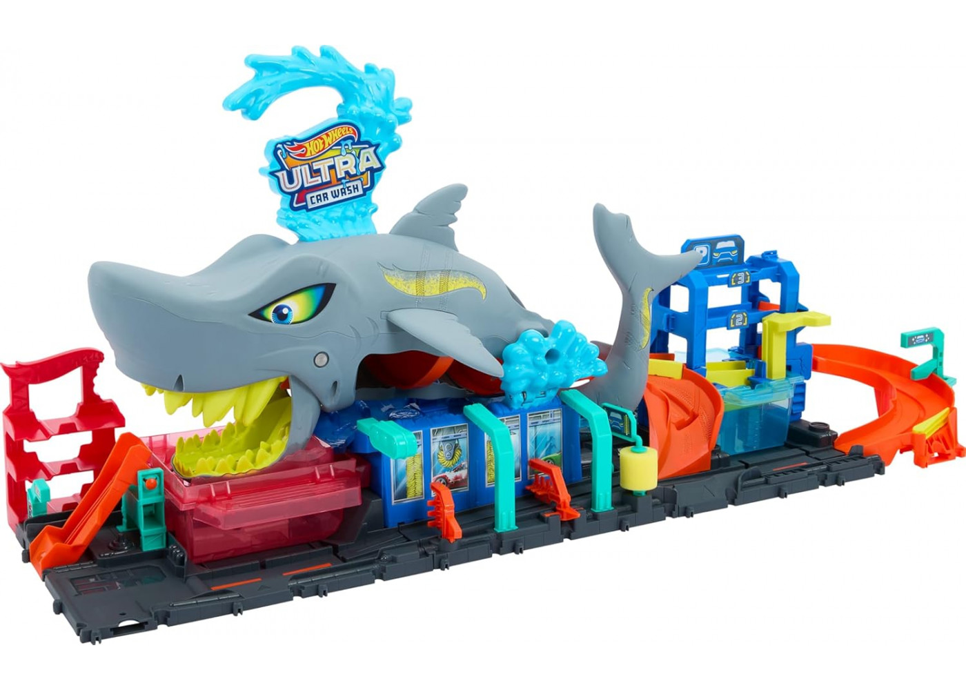 Трек Хот Вілс Зміни Колір Акула Hot Wheels City Color Changing Ultra Shark Car Wash Mattel HTN82