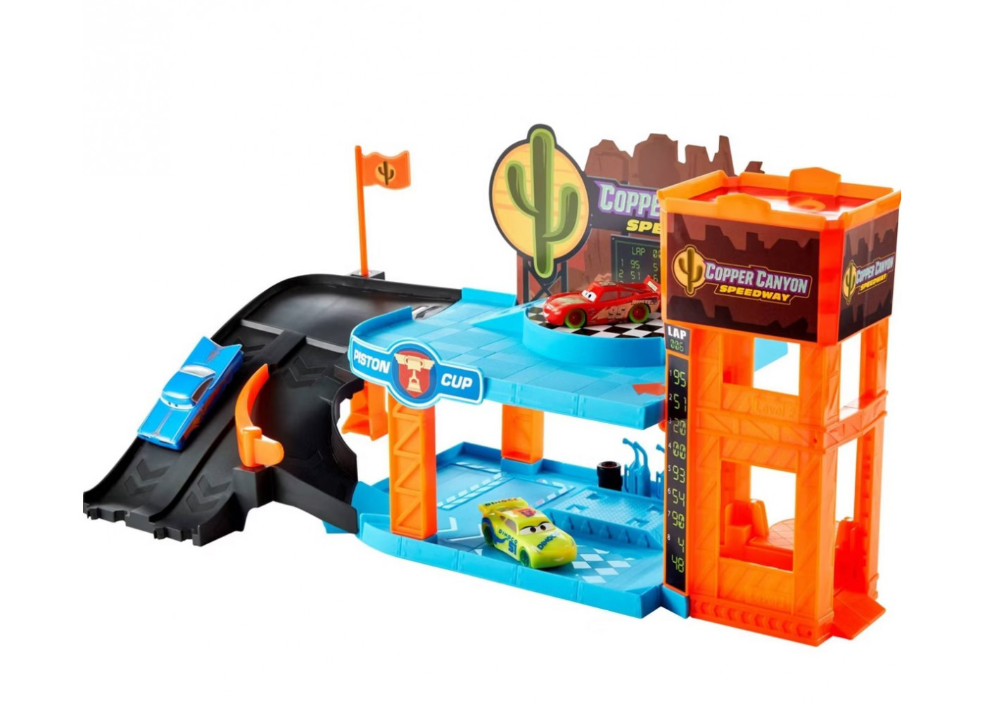 Трек Тачки Светящийся Гараж в Медном Каньоне Disney Pixar Cars Glow Racers Copper Canyon Garage Mattel HPX75