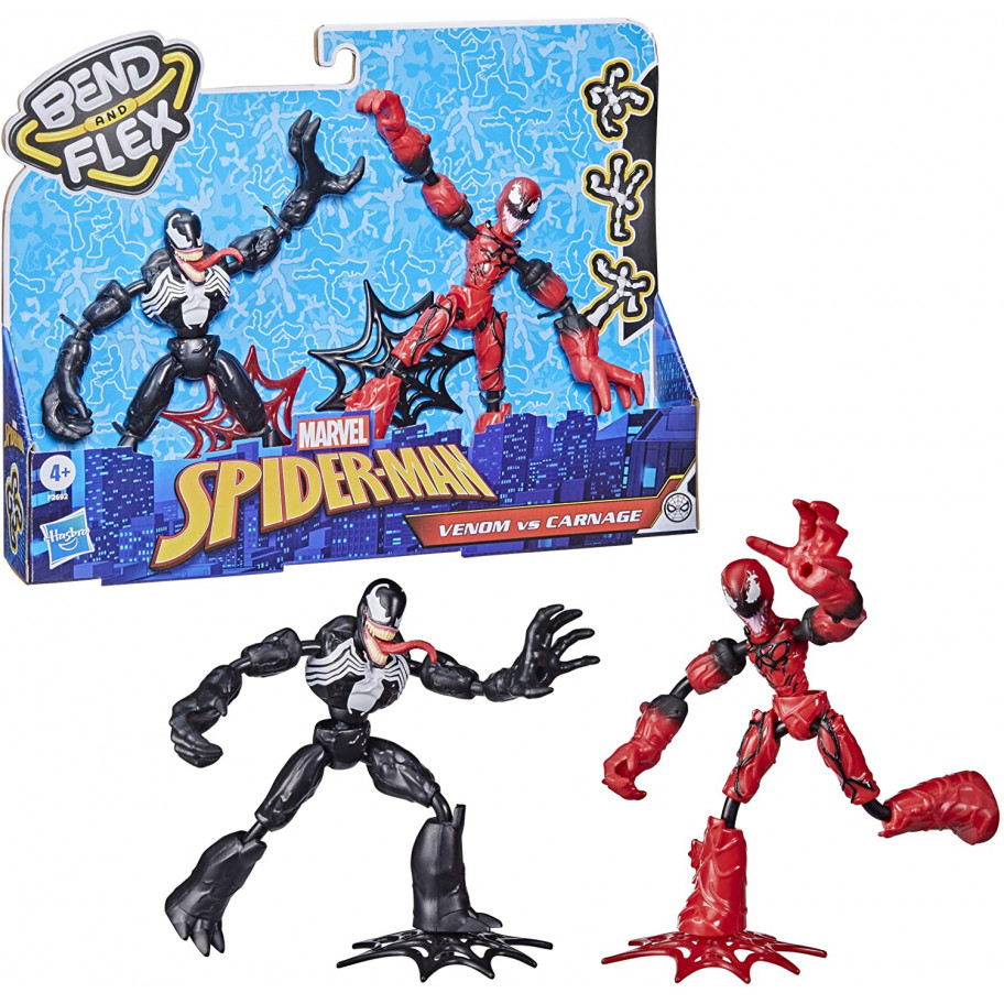 Набір Фігурок Веном і Карнаж 15 см Гнуться Bend and Flex Venom vs Carnage Hasbro F2692