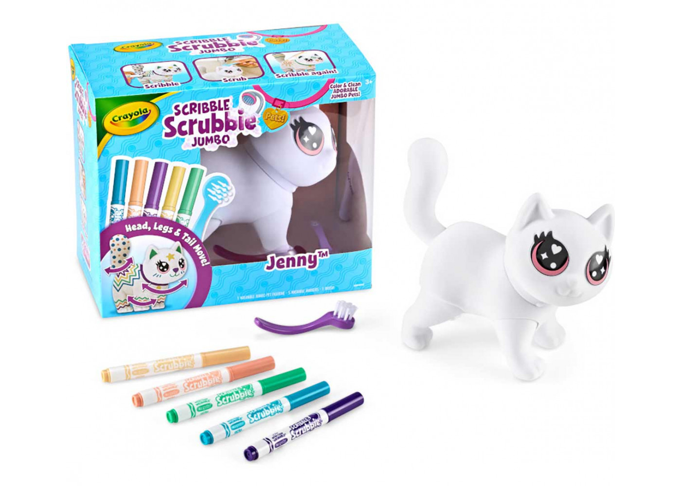 Набір для Творчості Котик Дженні з Маркерами Scribble Scrubbie Jumbo Cat Jenny Crayola 747703